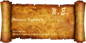 Mencs Egbert névjegykártya